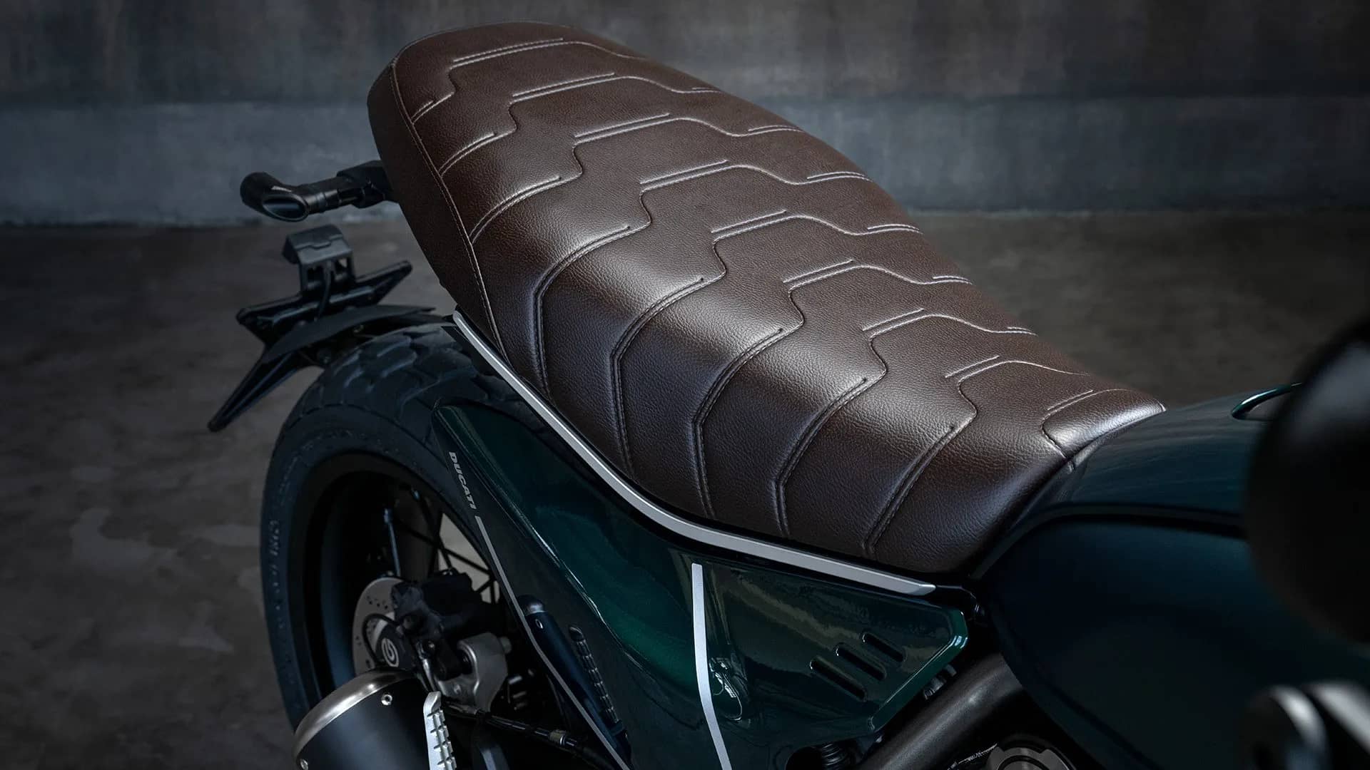 Brown Stitched Leather Seat