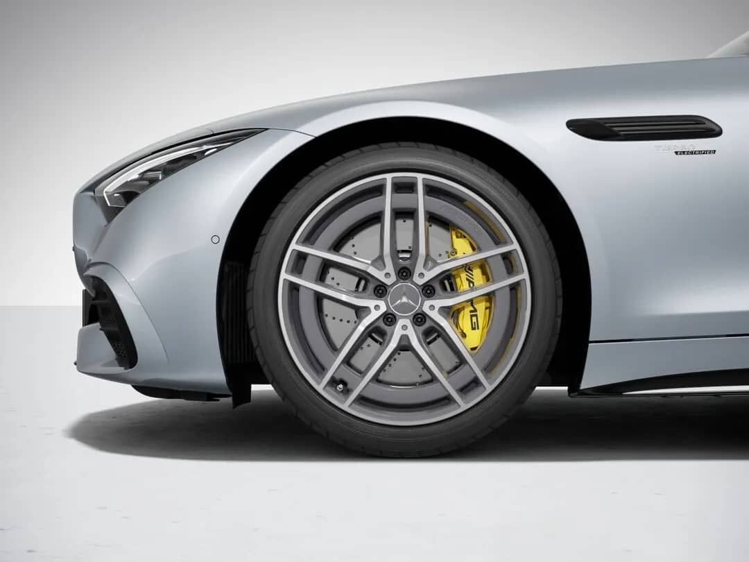 Yellow-painted brake callipers