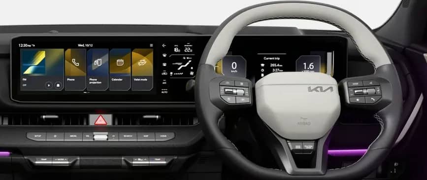 Double D-Cut Dual Tone Leatherette Wrapped Steering Wheel