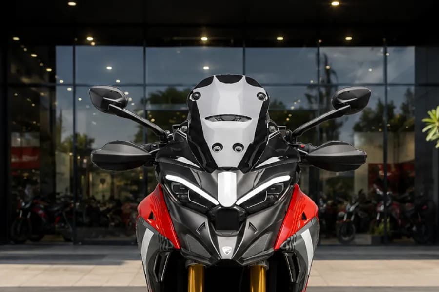 Ducati Multistrada V4 Pikes Peak Windshield and Headlight View