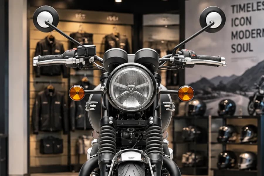 Triumph Bonneville T120 Black Classic Round LED Headlamp View