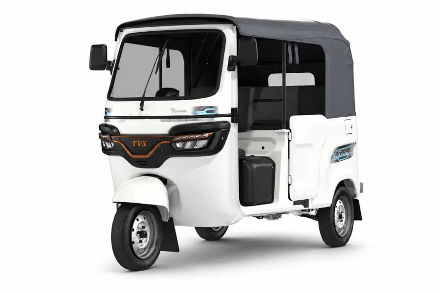 TVS King Max EV White color