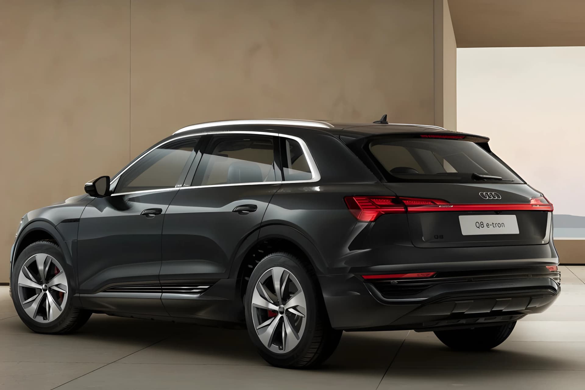 Audi Q8 E Tron EV Rear Left View