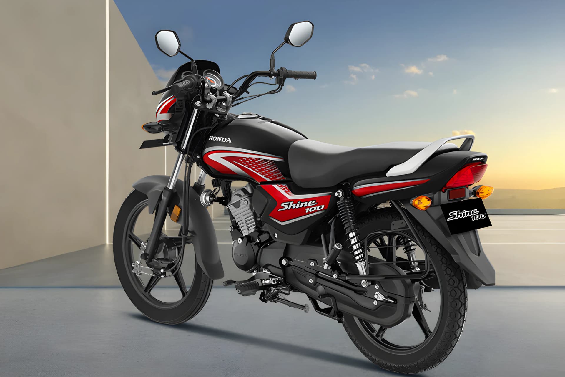 Honda Shine 100 Rear Left View