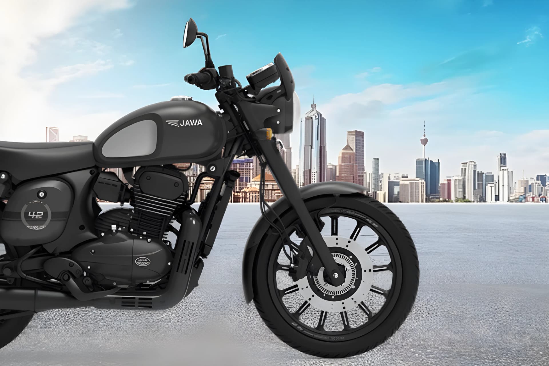 Jawa 42 FJ Front Wheel View