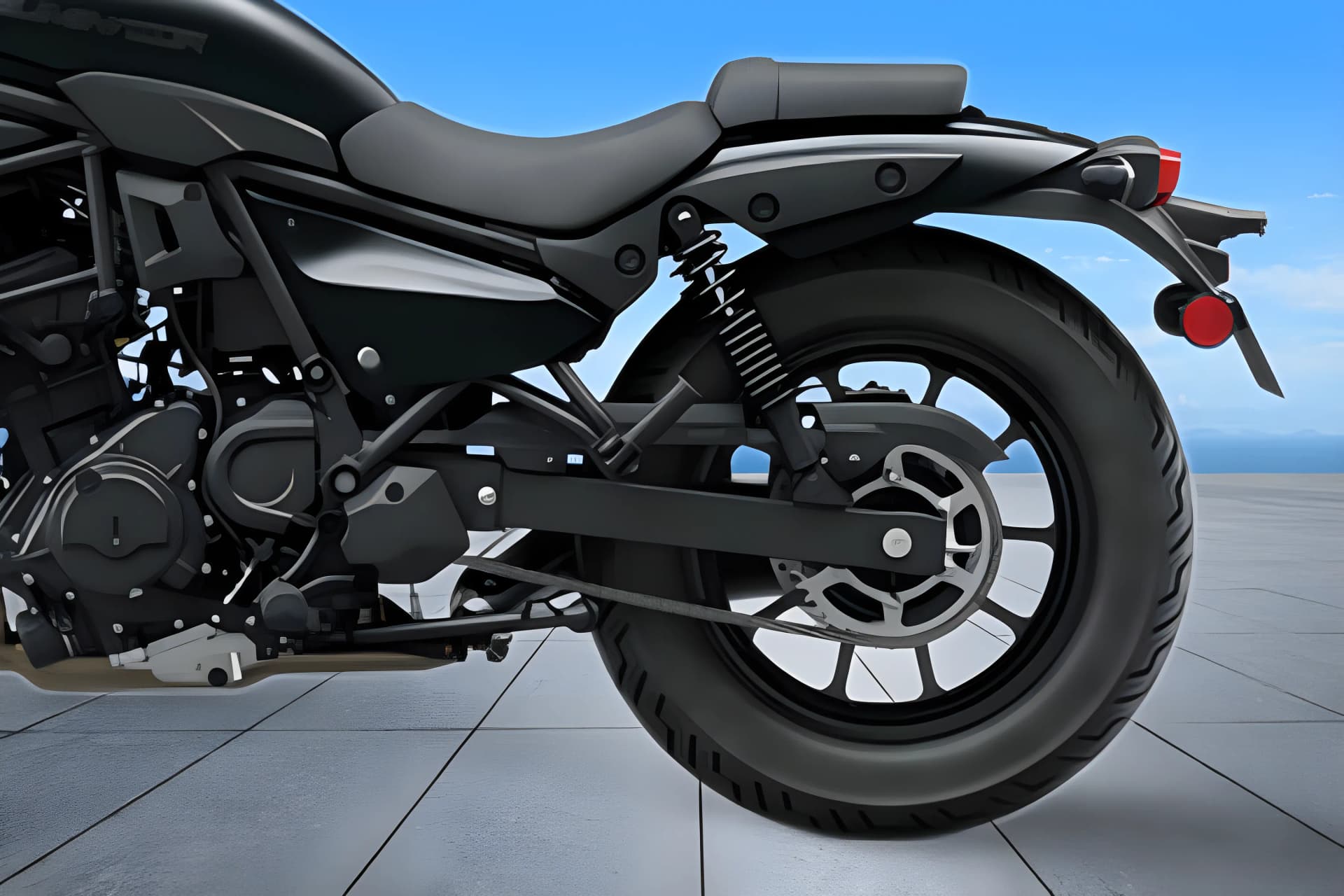 Kawasaki Eliminator Rear Wheel View