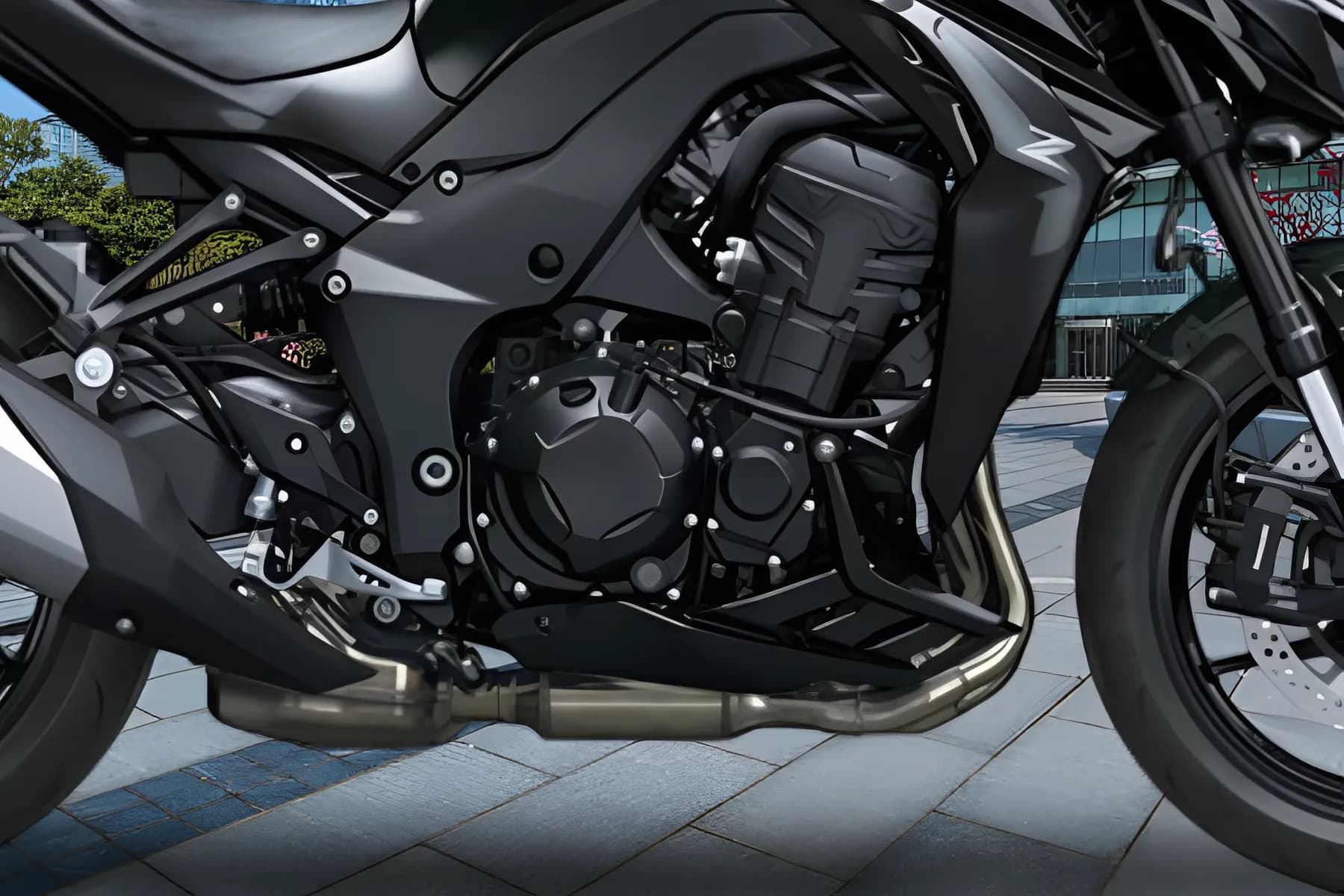 Kawasaki Z1100 Engine View