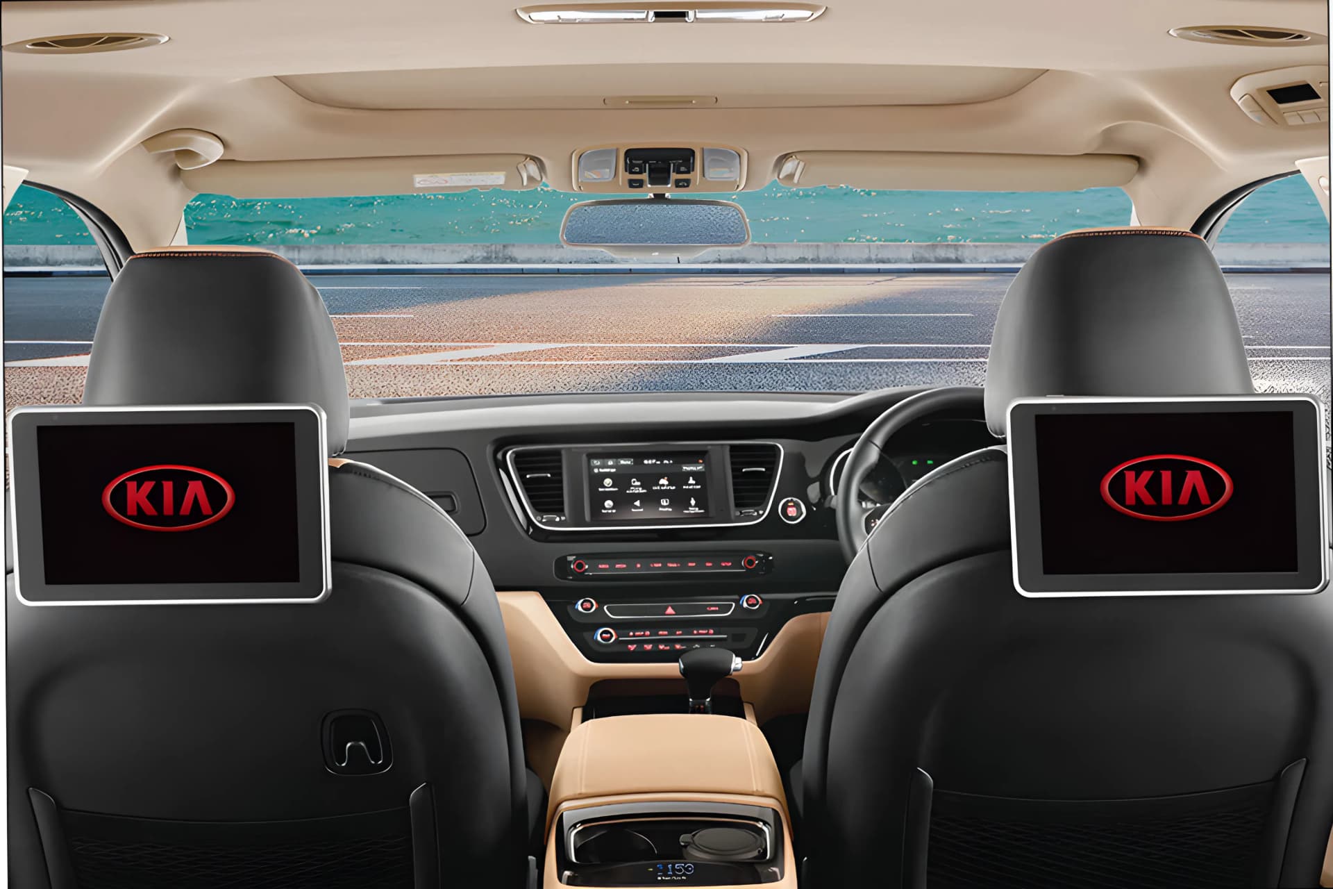 Kia Carnival Rear Dual Screen View