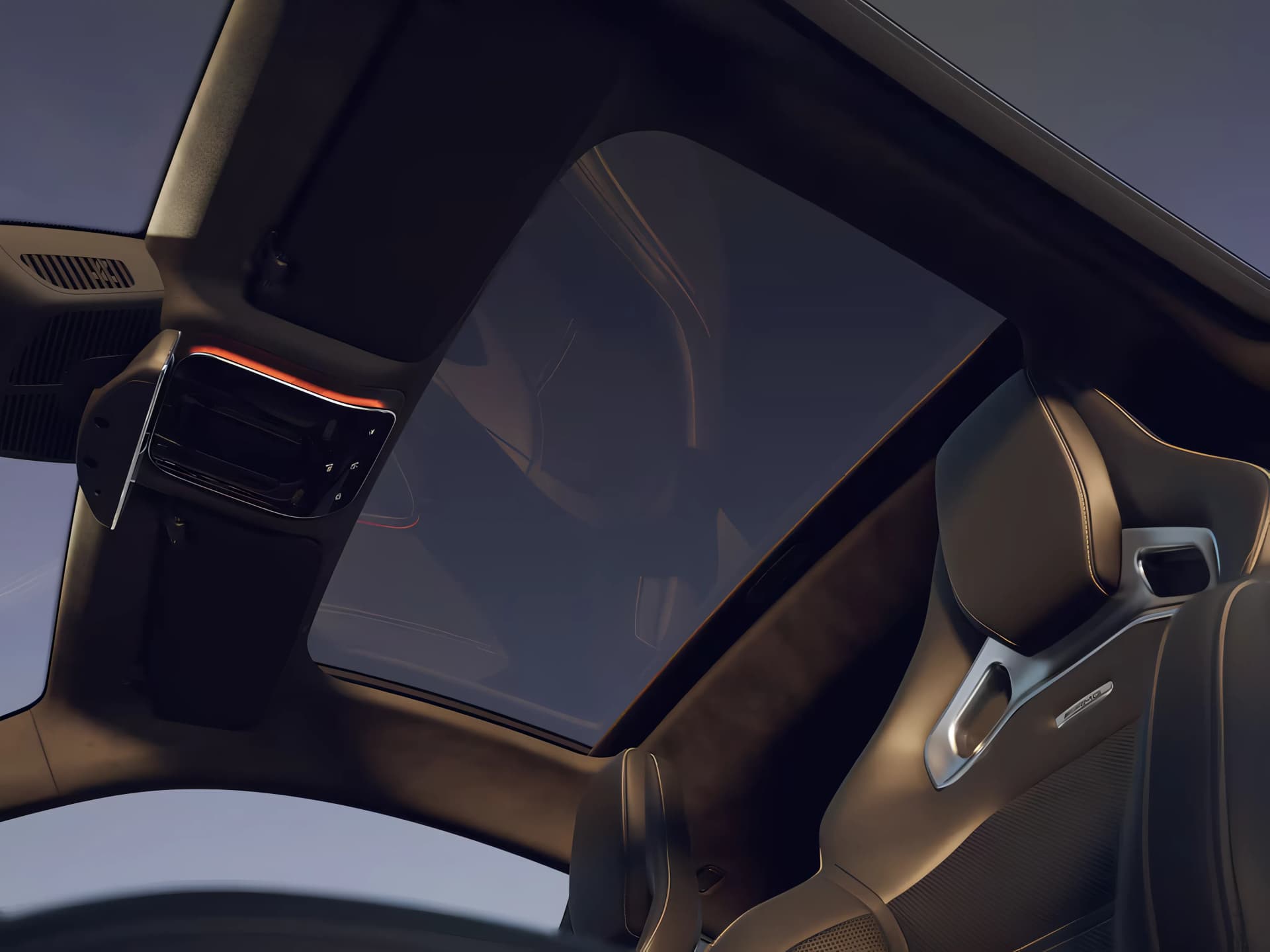 Mercedes Benz AMG GT Coupe Inside Sunroof View