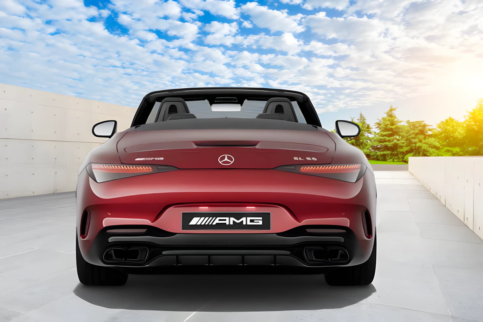 Mercedes Benz AMG SL Roadster Rear View