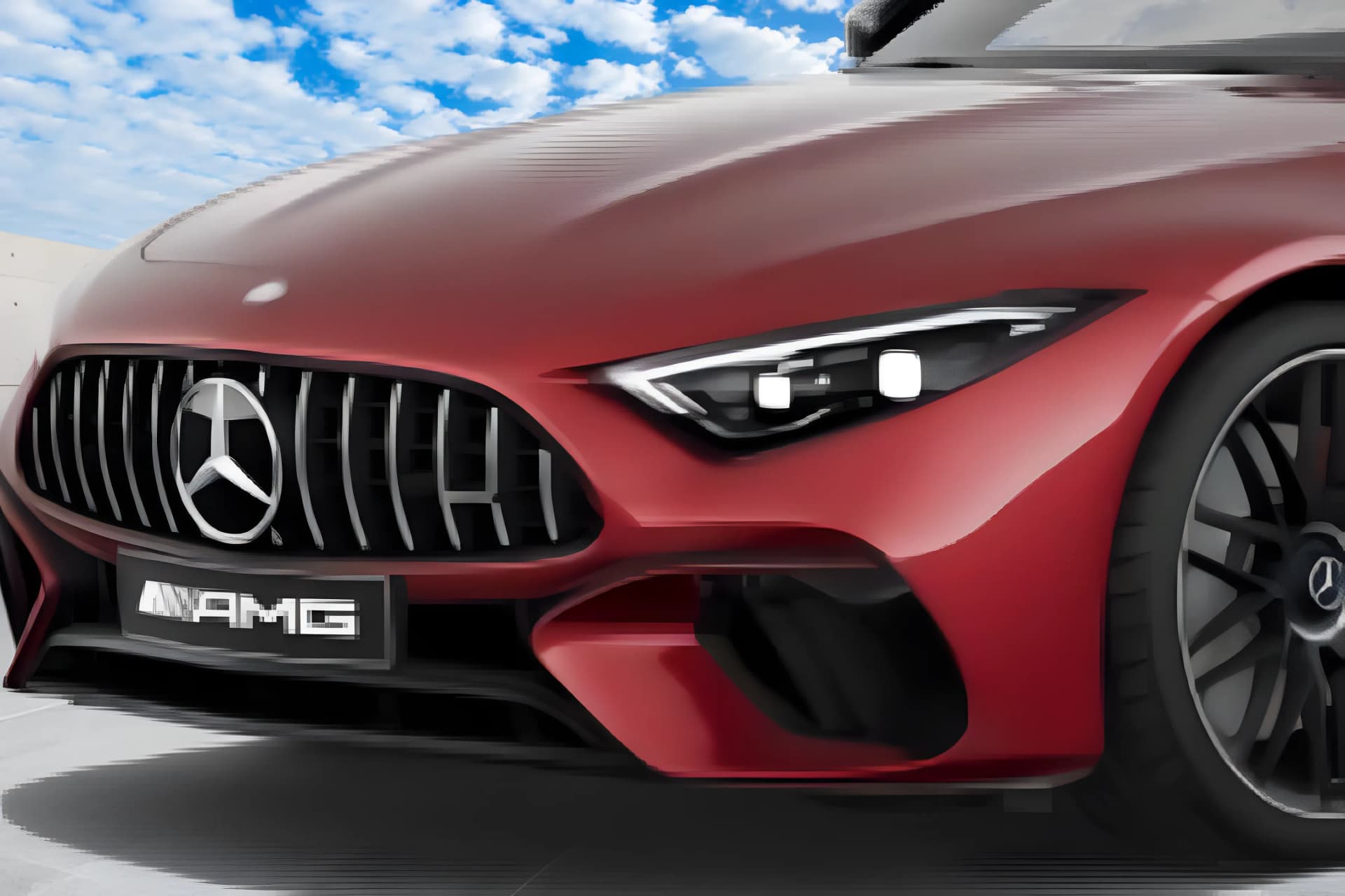 Mercedes Benz AMG SL Roadster Front Grille View
