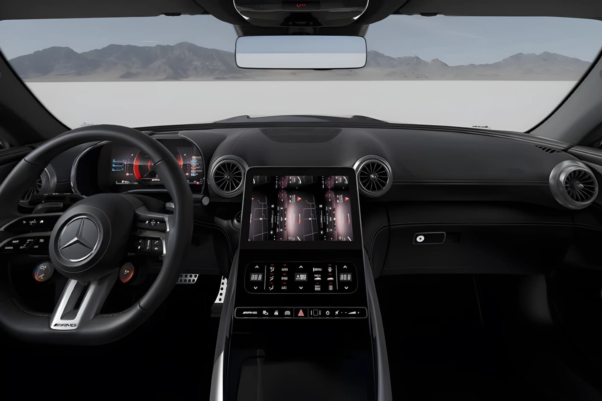 Mercedes Benz AMG SL Roadster Steering Wheel View