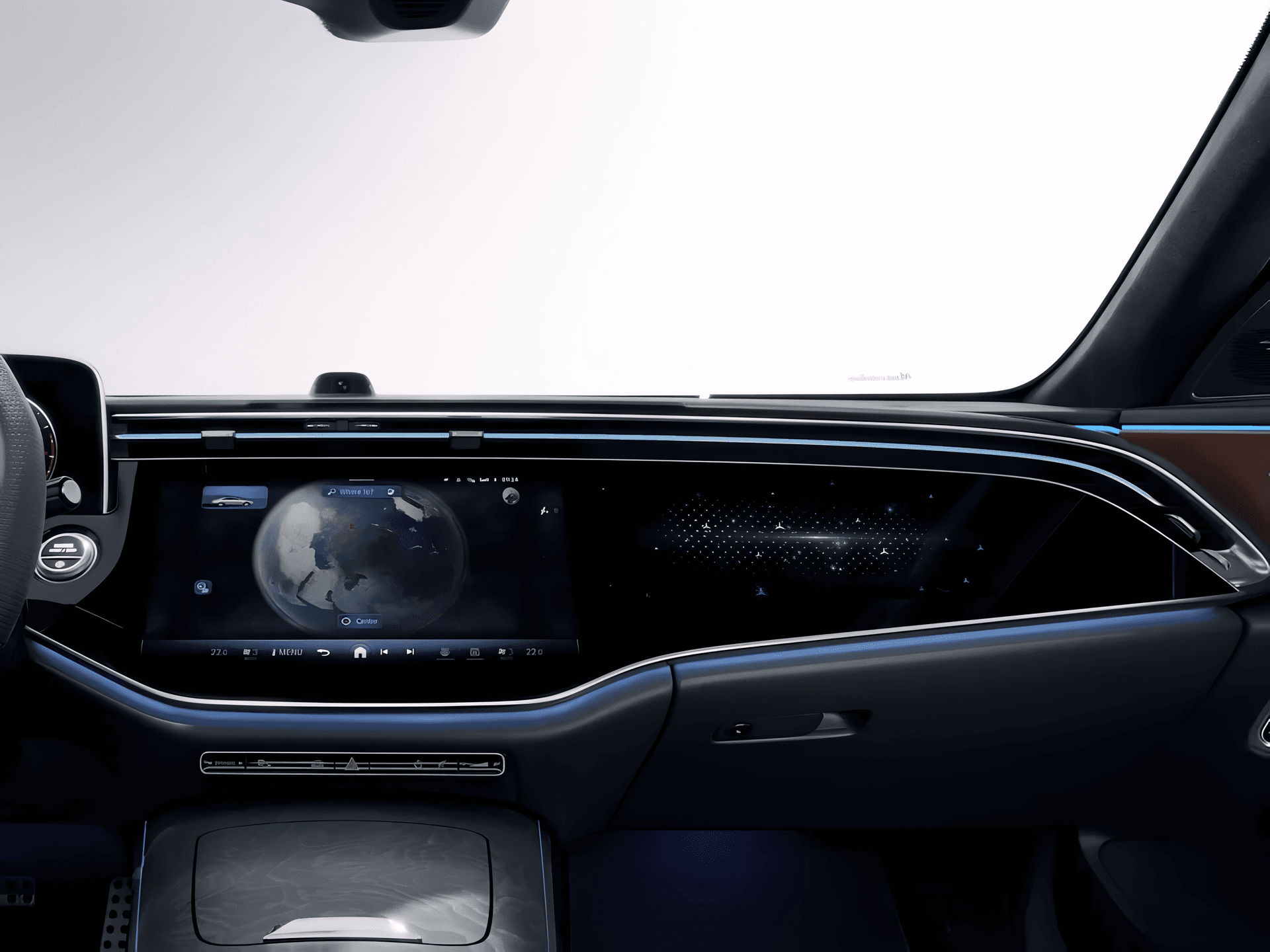 Mercedes Benz E Class Curved Panoramic Display View