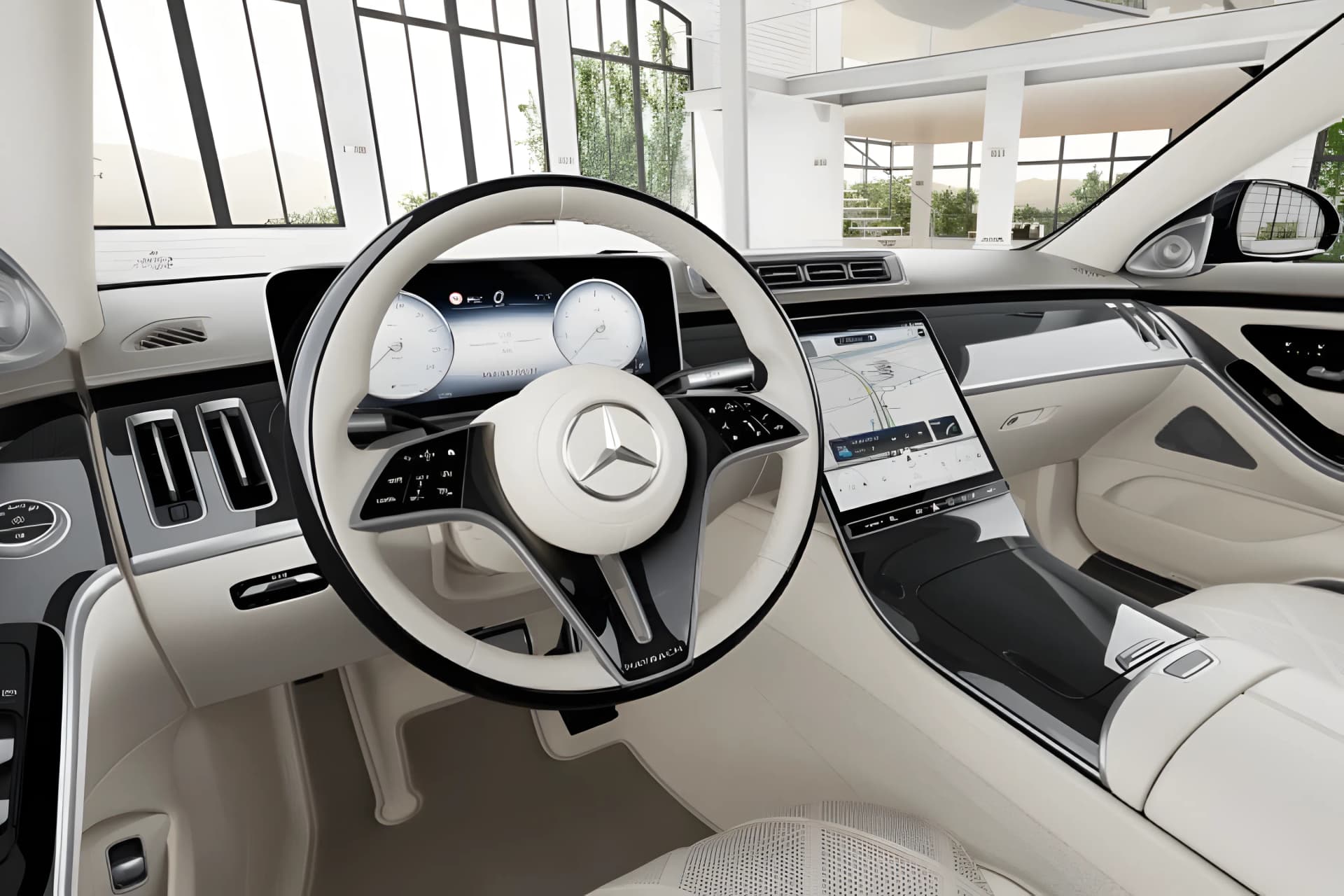 Mercedes Benz Maybach S Class Steering Wheel View