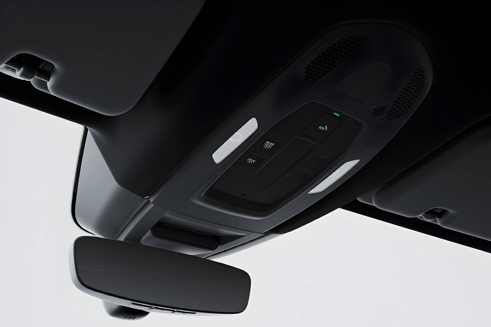 Porsche Cayenne Hybrid car overhead console panel view