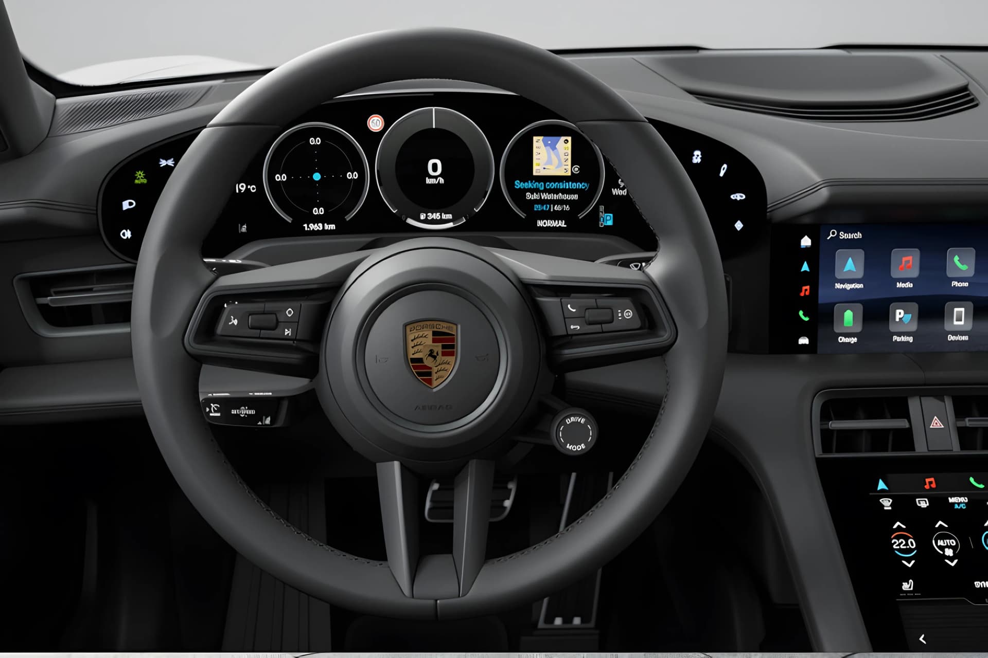 Porsche Taycan EV Steering View